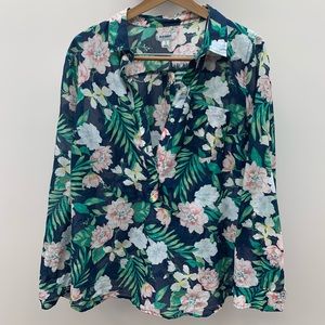 Old Navy Floral Tunic Long Sleeve Shirt / Size L